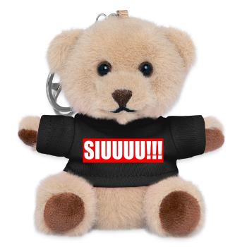 Rot Stilvoll SIUUUU!!! - Teddy Schlüsselanhänger - Schwarz - Vorne