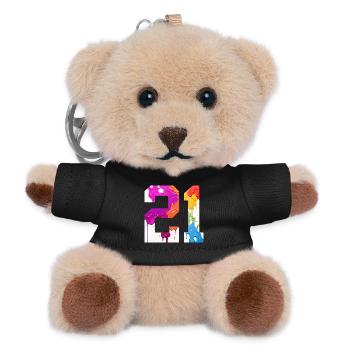COLORED NUMBER 21 COLORFUL 21ST BIRTHDAY - Teddy Keyring - black - Front