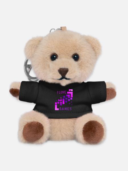 I love games - Teddy Schlüsselanhänger - Schwarz