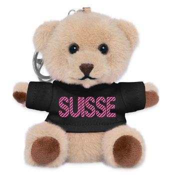 SCHWEIZ. LAND. GENF. HUMOR. FLAGGE. GENF - Teddy Schlüsselanhänger - Schwarz - Vorne