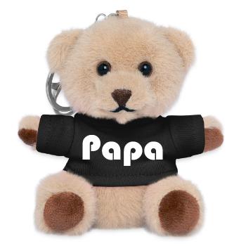 PAPA. VATERTAG. ALLES GUTE ZUM GEBURTSTAG, PAPA. ALLES GUTE ZUM GEBURTSTAG - Teddy Schlüsselanhänger - Schwarz - Vorne