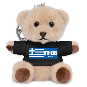 Athens City with Greek Flag - Teddy Keyring - black - Front