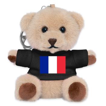 Frankreich - Teddy Schlüsselanhänger - Schwarz - Vorne