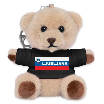 Ljubljana City in Slovenian Flag - Teddy Keyring - black - Front