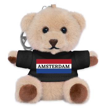 La ville d’Amsterdam dans le drapeau néerlandais - Porte-clés ourson - noir - Devant