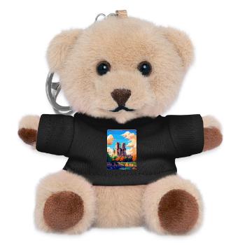 Notre Dame France Vintage Travel Poster Souvenir - Teddy Keyring - black - Front