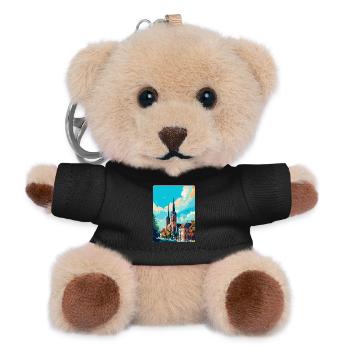 Bielefeld Germany Vintage Travel Poster Souvenir - Teddy Keyring - black - Front