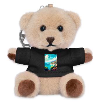 Vis Island Croatia Vintage Travel Poster Souvenir - Teddy Keyring - black - Front