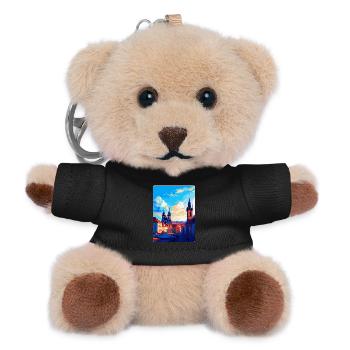 Prag Tschechische Republik Vintage Reiseplakat WPA - Teddy Schlüsselanhänger - Schwarz - Vorne