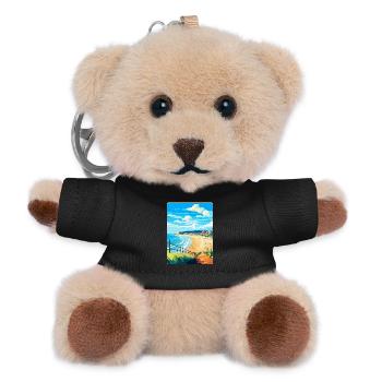 Bournemouth Dorset Vintage Travel Poster Souvenir - Teddy Keyring - black - Front