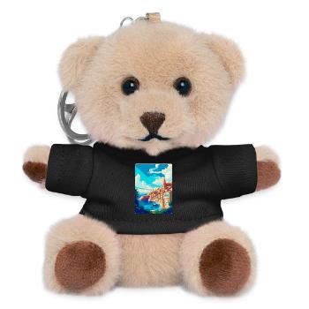 Valletta Malta Vintage Travel Poster Souvenir WPA - Teddy Keyring - black - Front