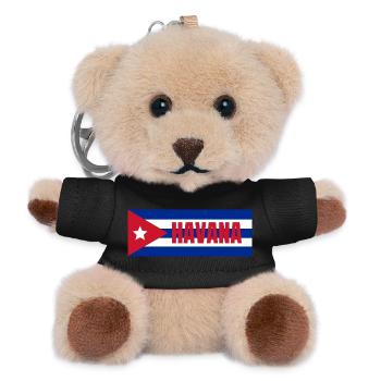Havanna-Stadt unter kubanischer Flagge - Teddy Schlüsselanhänger - Schwarz - Vorne