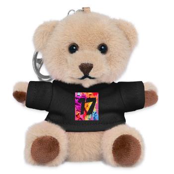 NR. 17 NUMMER 17 BUNT 17. GEBURTSTAG - Teddy Schlüsselanhänger - Schwarz - Vorne