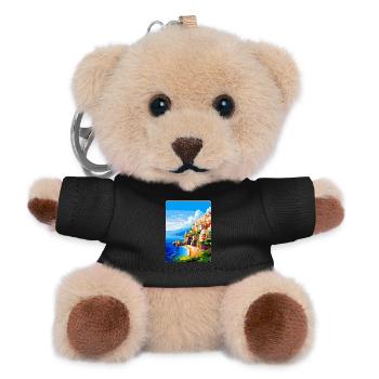 Amalfi Italy Vintage Travel Poster WPA Souvenir - Teddy Keyring - black - Front