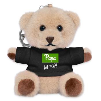 BONNE FÊTE PAPA. PAPA. FÊTE DES PÈRES. PÈRE - Porte-clés ourson - noir - Devant