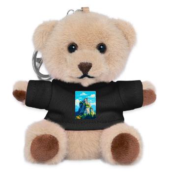 San Marino Vintage Reise Poster Souvenir Souvenir - Teddy Schlüsselanhänger - Schwarz - Vorne