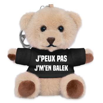J'peux pas j'm'en balek - Porte-clés ourson - noir - Devant