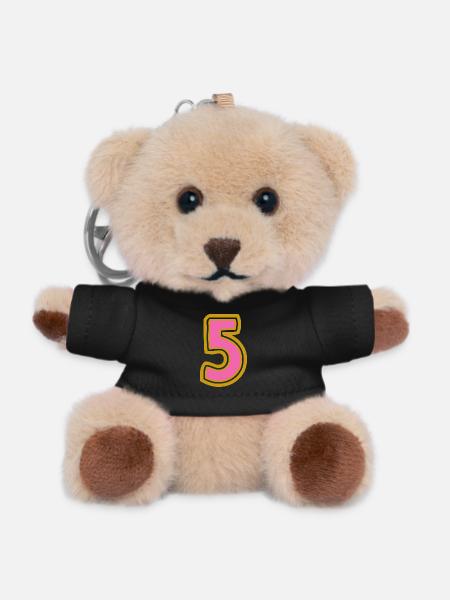 5. 5 ANS. 5e ANNIVERSAIRE. ANNIVERSAIRE 5 ANS - Porte-clés ourson - noir