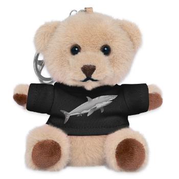 weisser Hai großer weißer Hai - Teddy Schlüsselanhänger - Schwarz - Vorne