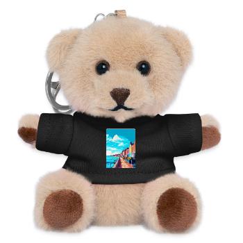 Weymouth England Uk Vintage Reiseposter Souvenir - Teddy Schlüsselanhänger - Schwarz - Vorne