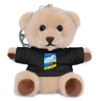 Berry Head Devon Vintage Travel Poster Souvenir - Teddy Keyring - black - Front