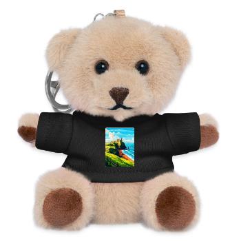 Dunnottar Castle England Uk Travel Poster Souvenir - Teddy Keyring - black - Front
