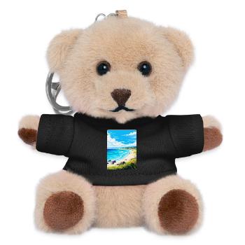 Luskentrye Beach Isle Of Harris Travel Poster WPA - Teddy Keyring - black - Front