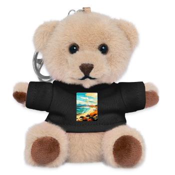 Isle Of Harris Scotland Uk Vintage Travel Poster - Teddy Keyring - black - Front