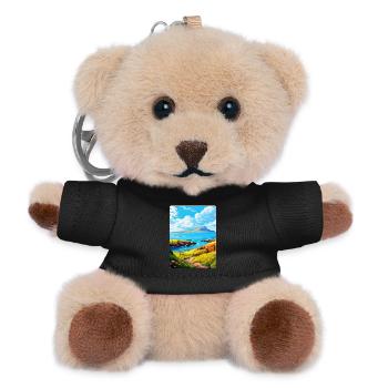 Isle Of Rum Schottland UK Vintage Reiseposter WPA - Teddy Schlüsselanhänger - Schwarz - Vorne