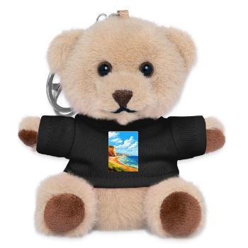 Torquay Cliffs England Uk Vintage Reiseposter - Teddy Schlüsselanhänger - Schwarz - Vorne