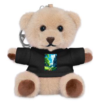 Wienerwald Österreich Vintage Reiseposter WPA Art - Teddy Schlüsselanhänger - Schwarz - Vorne