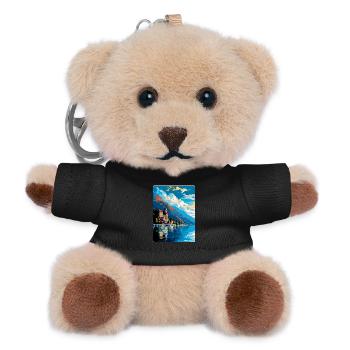 Montreux Schweiz Vintage Reiseplakat WPA Kunst - Teddy Schlüsselanhänger - Schwarz - Vorne