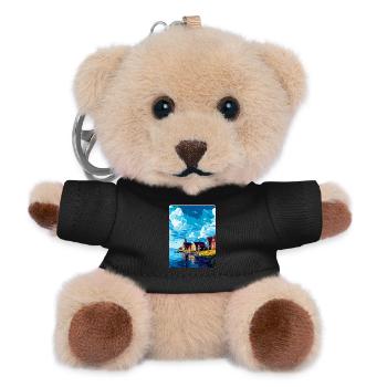 Trelleborg Sweden Vintage Travel Poster Souvenir - Teddy Keyring - black - Front