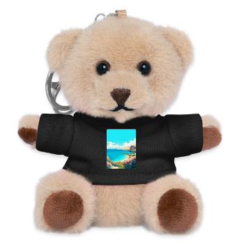 Pag Island Croatia Vintage Travel Poster Souvenir - Teddy Keyring - black - Front
