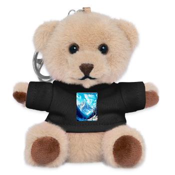 Chamonix France Vintage Travel Poster Souvenir WPA - Teddy Keyring - black - Front