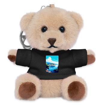 Vis Island Croatia Vintage Travel Poster Souvenir - Teddy Keyring - black - Front