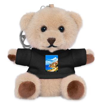 Mani Halbinsel Griechenland Vintage Reiseposter WPA - Teddy Schlüsselanhänger - Schwarz - Vorne