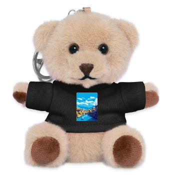Sarajevo Bosnia Herzegovina Vintage Travel Poster - Teddy Keyring - black - Front