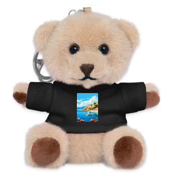 Agistri Island Greece Vintage Travel Poster WPA - Teddy Keyring - black - Front