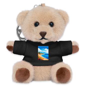Agistri Island Greece Vintage Travel Poster WPA - Teddy Keyring - black - Front