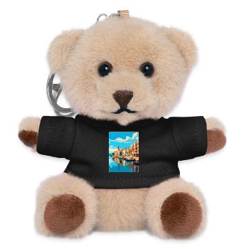 Rethymno Griechenland Vintage Reiseplakat Souvenir WPA - Teddy Schlüsselanhänger - Schwarz - Vorne