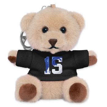 NO. 15 NUMBER 15 BLUE WHITE 15TH BIRTHDAY - Teddy Keyring - black - Front