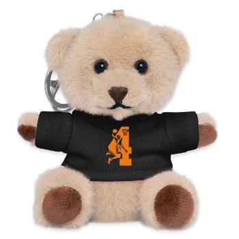 NUMBER 4 BASKETBALL 4TH BIRTHDAY - Teddy Keyring - black - Front