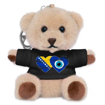 Bosnia Nazarpearl flag used - Teddy Keyring - black - Front