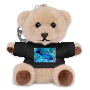 Blauwal im Farbmeer - Teddy Schlüsselanhänger - Schwarz - Vorne