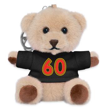 60. 60 ANS. 60e ANNIVERSAIRE. ANNIVERSAIRE 60 ANS. - Porte-clés ourson - noir - Devant