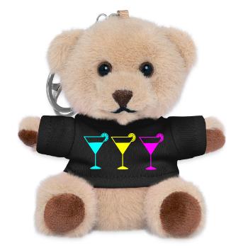 Cocktail Sommer Strand Urlaub - Teddy Schlüsselanhänger - Schwarz - Vorne