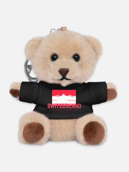 SWITZERLAND mountains - Teddy Schlüsselanhänger - Schwarz