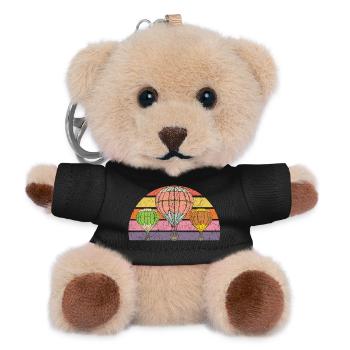 Heißluftballon-Liebhaber Ballonfahrt Aeronaut - Teddy Schlüsselanhänger - Schwarz - Vorne
