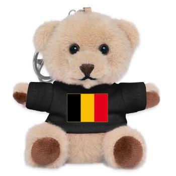 Belgien Flagge - Teddy Schlüsselanhänger - Schwarz - Vorne